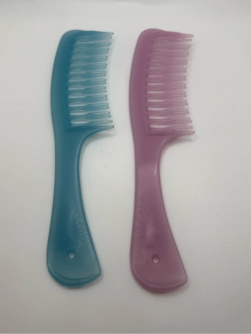 Vintage Detangling Hair Combs Blue Pink Translucent Wide Tooth Lot Retro 90s